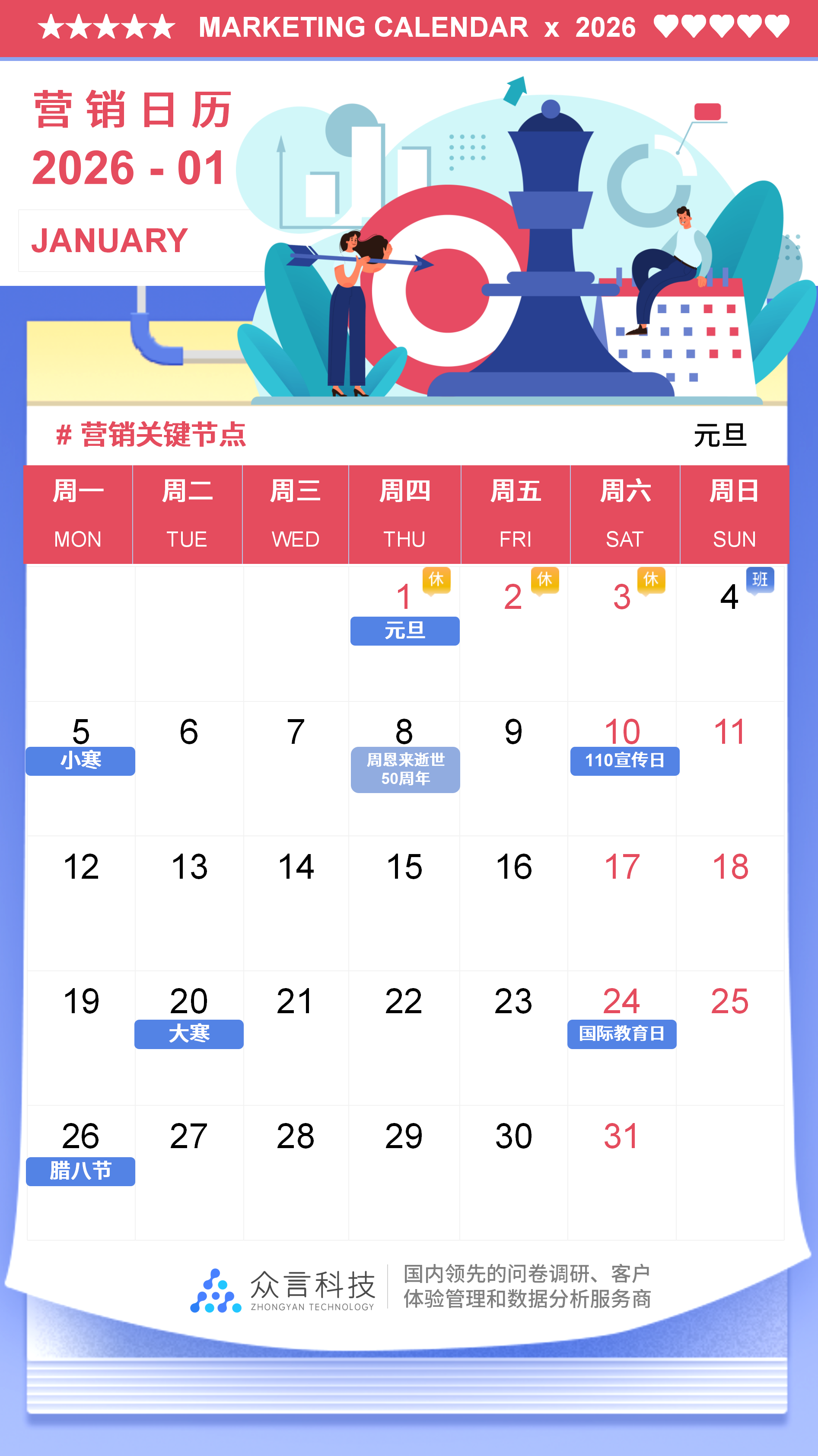 2026营销日历 01月