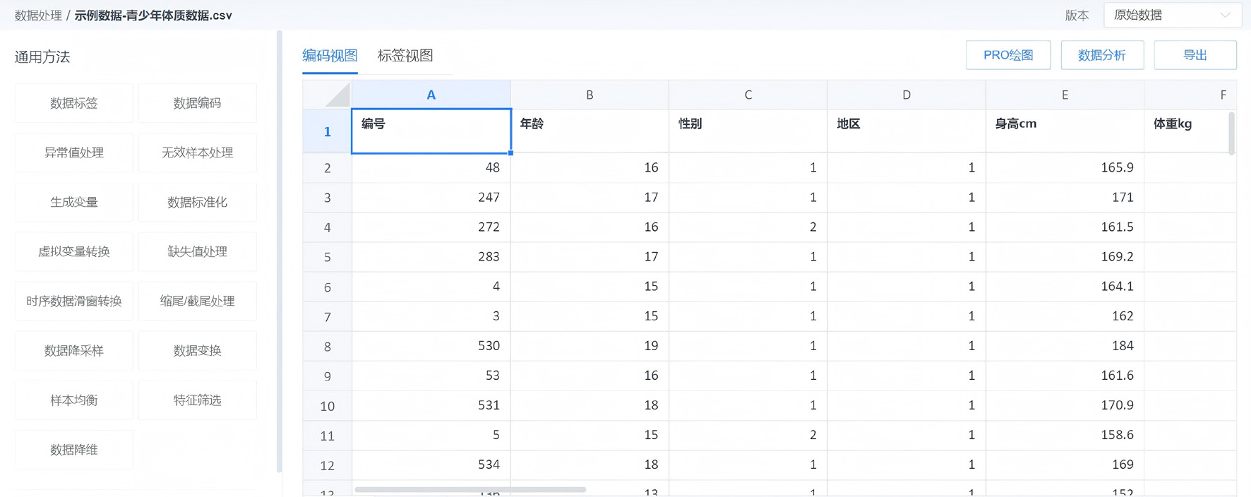 数据清理通用方法示意（以SPSSPRO 为例）
